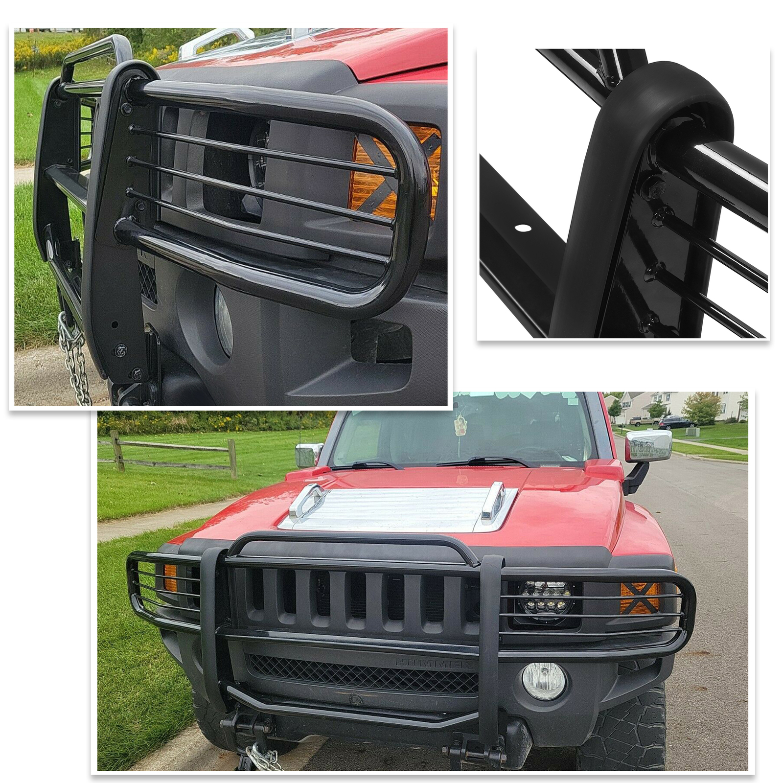 Steel Front Bumper Brush Grille Guard Black Coated For 20062011 Hummer