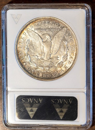 1893 $1 Silver Morgan Dollar AU 53 ANACS # 903212 + Bonus - Picture 2 of 2