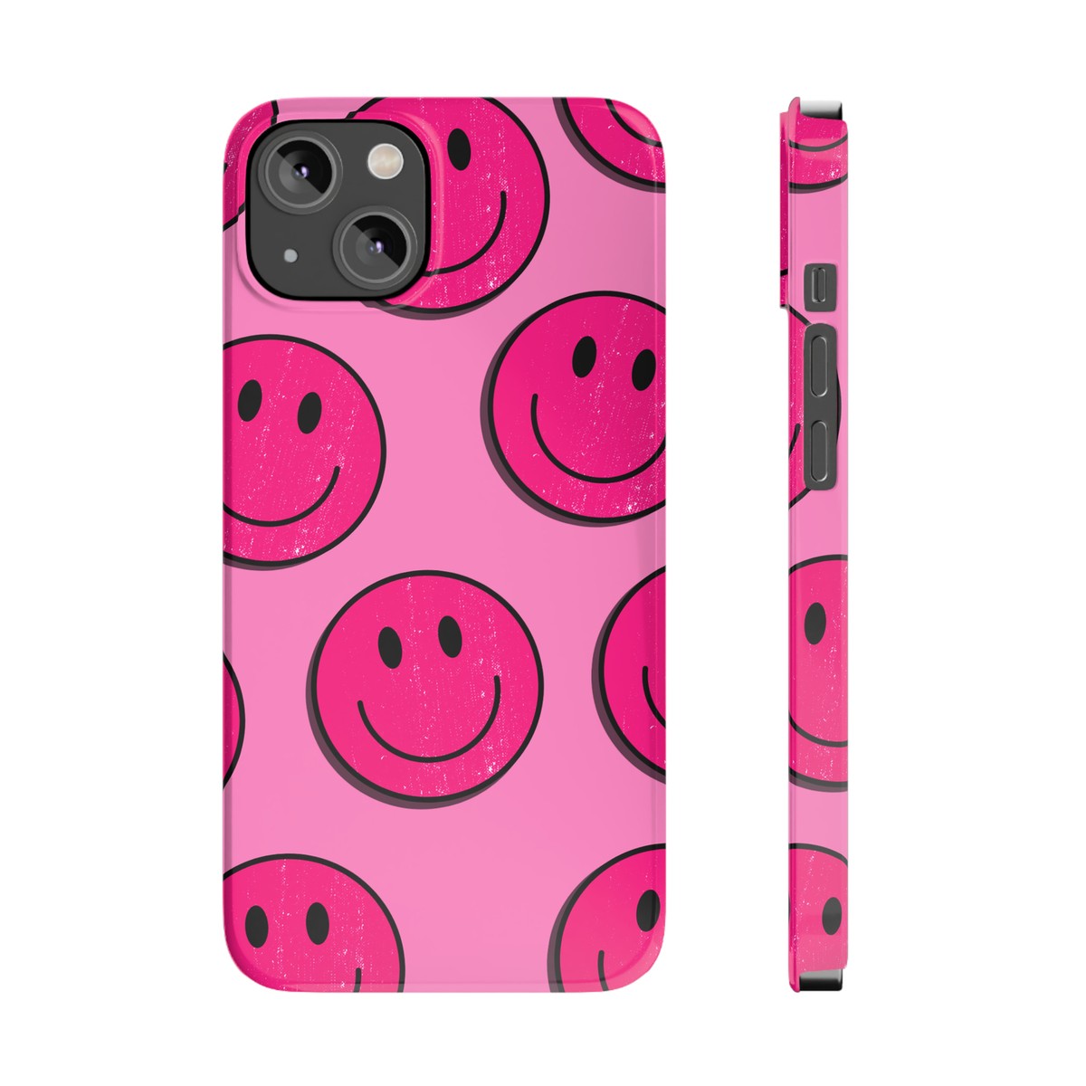 Preppy Smiley Face iPhone Case in Pink