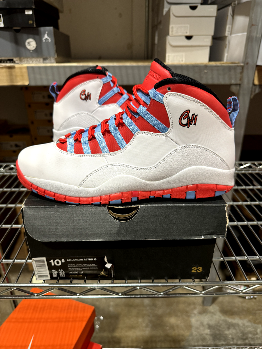 Chicago Flag Jordan 10 White Black Red Jordan 10 Retro Chicago Flag TD