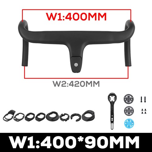 Carbon Integrated Handlebar for Road Bike Black Matte 28.6mm with Spacers Parts - Picture 32 of 43