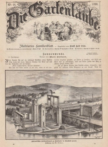 Schiffshebewerk zu Fontinette im Neuffossé-Kanal HOLZSTICH von 1890 - Bild 1 von 1