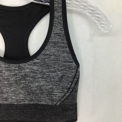 ALL IN MOTION NEW Heather Gray Sports Bra Womens Large Seamless Racer Midline - Picture 3 of 10