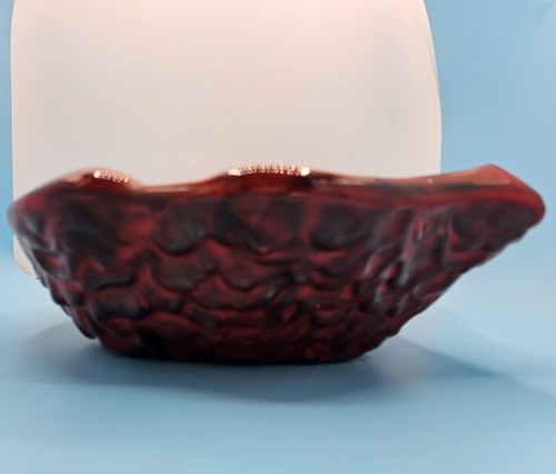 Mid-Century Big Red Ceramic Ashtray Byron Molds Handglazed Groovy Art Pottery - Picture 12 of 16