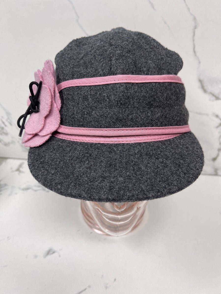 Stormy Kromer Petal Pusher Cadet Cap Hat Charcoal Gray Pink 
