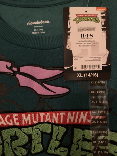 14/16-XL-Teenage-Mutant-Ninja-Turtle-Boys-Embroidered-Logo-Crewneck-Sweatshirt - Picture 4 of 8