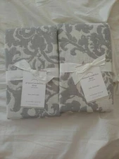pottery barn jacquard medallion 2 euro sham original $150 new gray