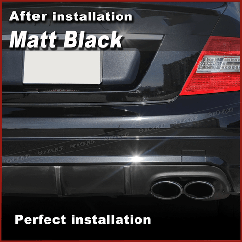 For Mercedes Benz W204 C63AMG Sedan 2009-11 Matt Black Rear Bumper Diffuser Lip - Bild 5 von 11