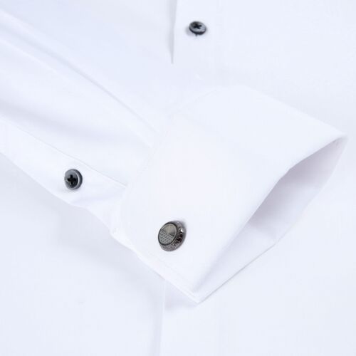 Men's Long Sleeve Shirt French Cuff White Dress Shirts Button Down Shirt for ... - Picture 4 of 6