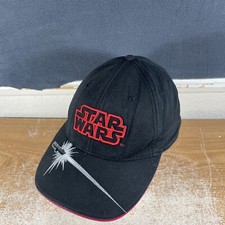 Vintage Star Wars Episode II 2 Hat Cap Black Lightsaber On Bill Youth Size Strap