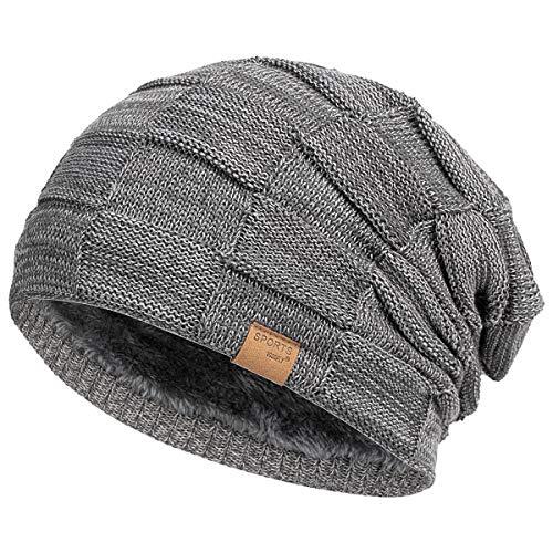 Slouchy Beanie for Men Winter Hats for Guys Cool Beanies One Size Dark Grey - Picture 1 of 6