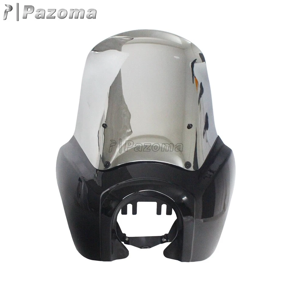 Front Headlight Fairing w/ 15'' Adjustable Windshield Kit For Harley Dyna FXD — 第 3/4 张图片