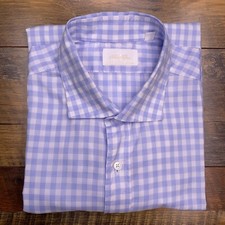 Brooks Brothers Golden Fleece Shirt Mens Extra Large Blue Check Italy USA