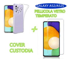 COVER CUSTODIA PELLICOLA VETRO TEMPERATO PER samsung galaxy A52/A52S 4G/5G