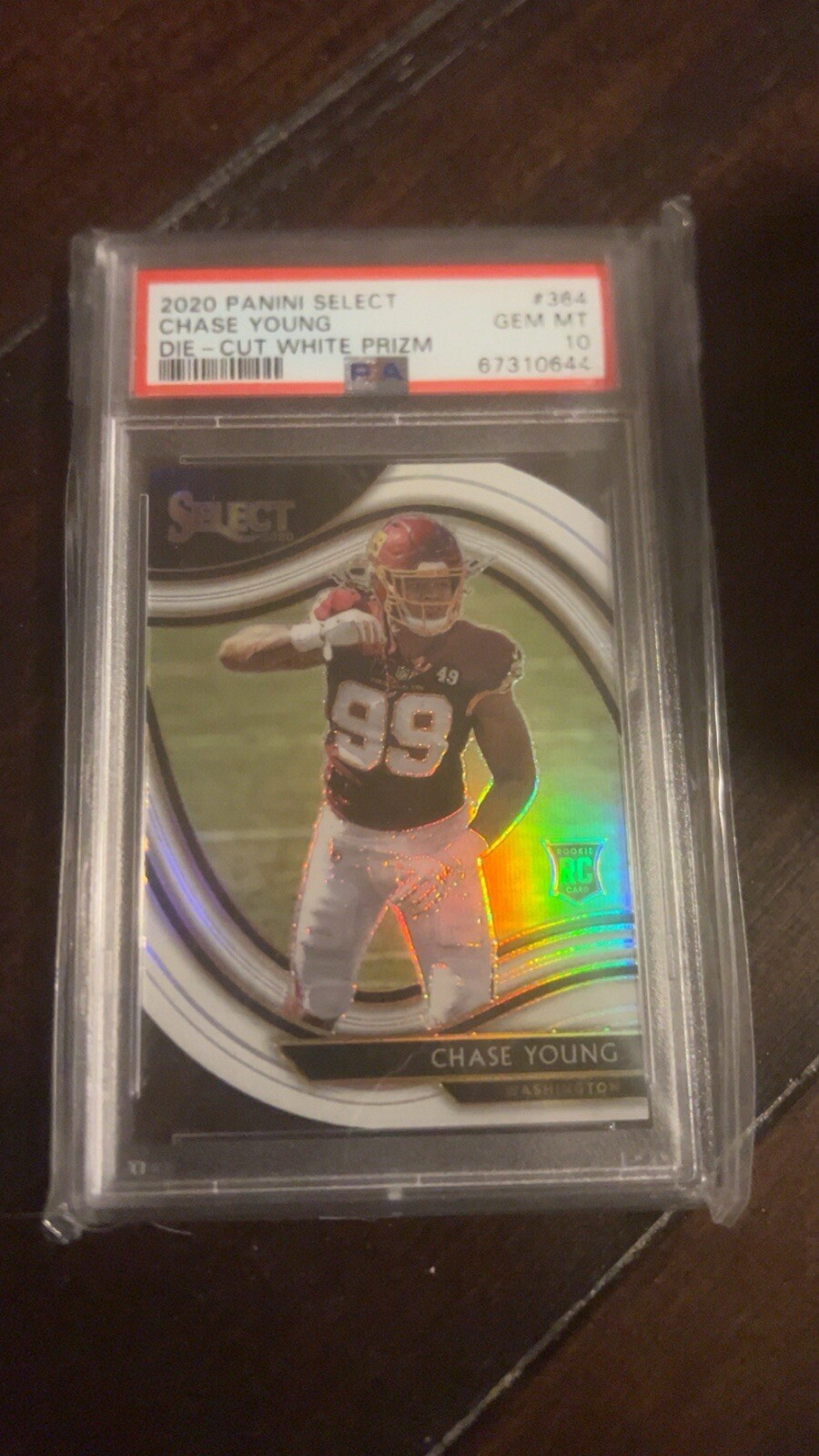 Chase Young 2020 Select #364 Field Level White Die-Cut Rookie PSA 10