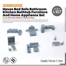 1/87 House Bed Sofa Bathroom Kitchen Bathtub Furniture And Home Appliance Set