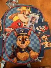 PAW PATROL BACKPACK 4 Piece SET LUNCH BOX CINCH BAG PENCIL CASE MARSHALL CHASE 