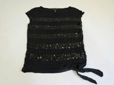 INC International Concepts Shirt Black Small Ties at Side Rayon Female