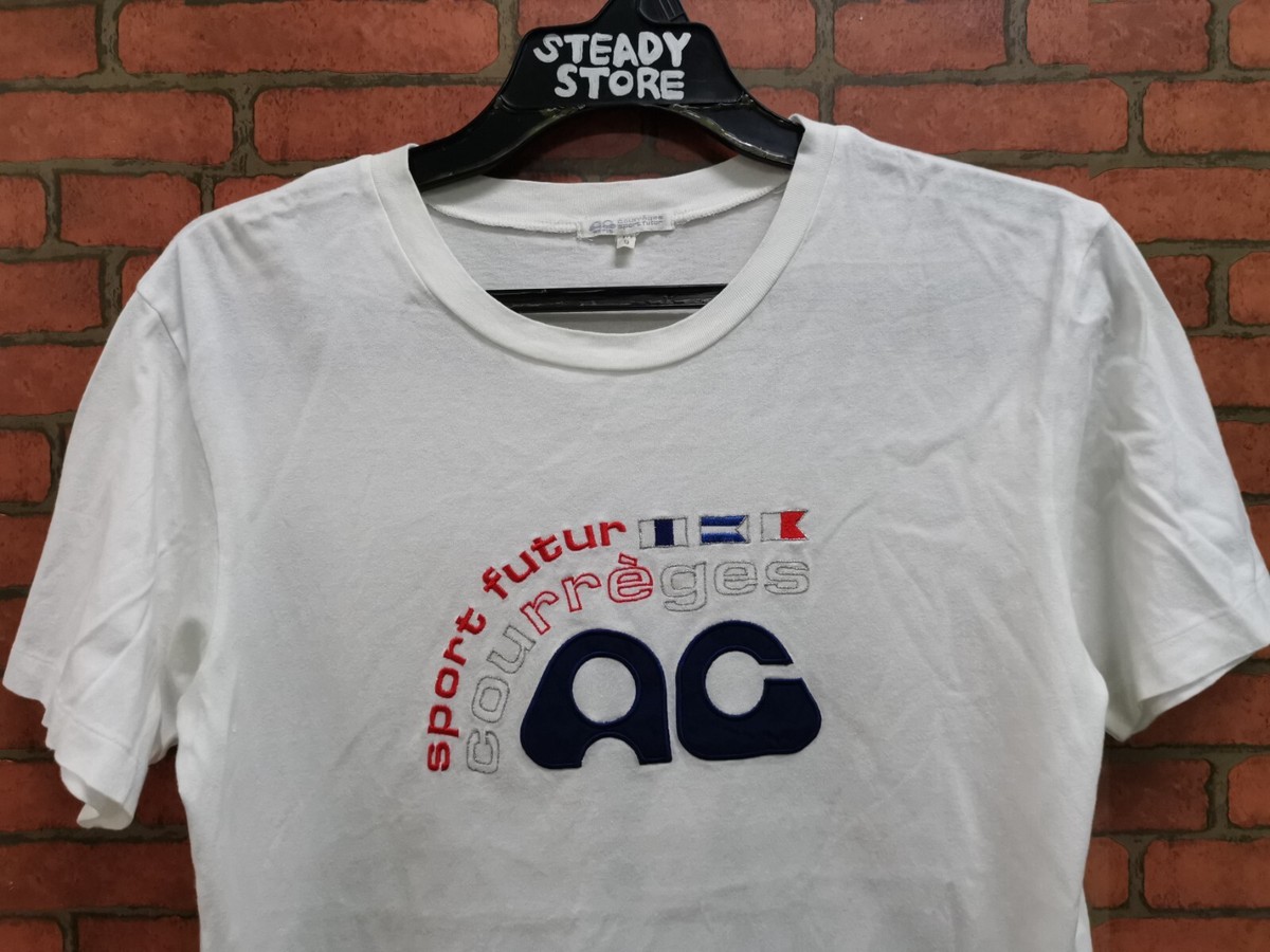 VINTAGE COURREGES SPORT FUTUR PARIS BIG LOGO SPELL OUT T