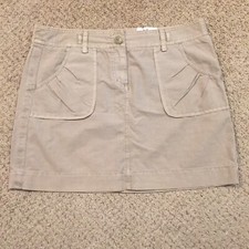 J.Crew Weathered Skirt Size 10 Short Beige Chino Broken In Pockets