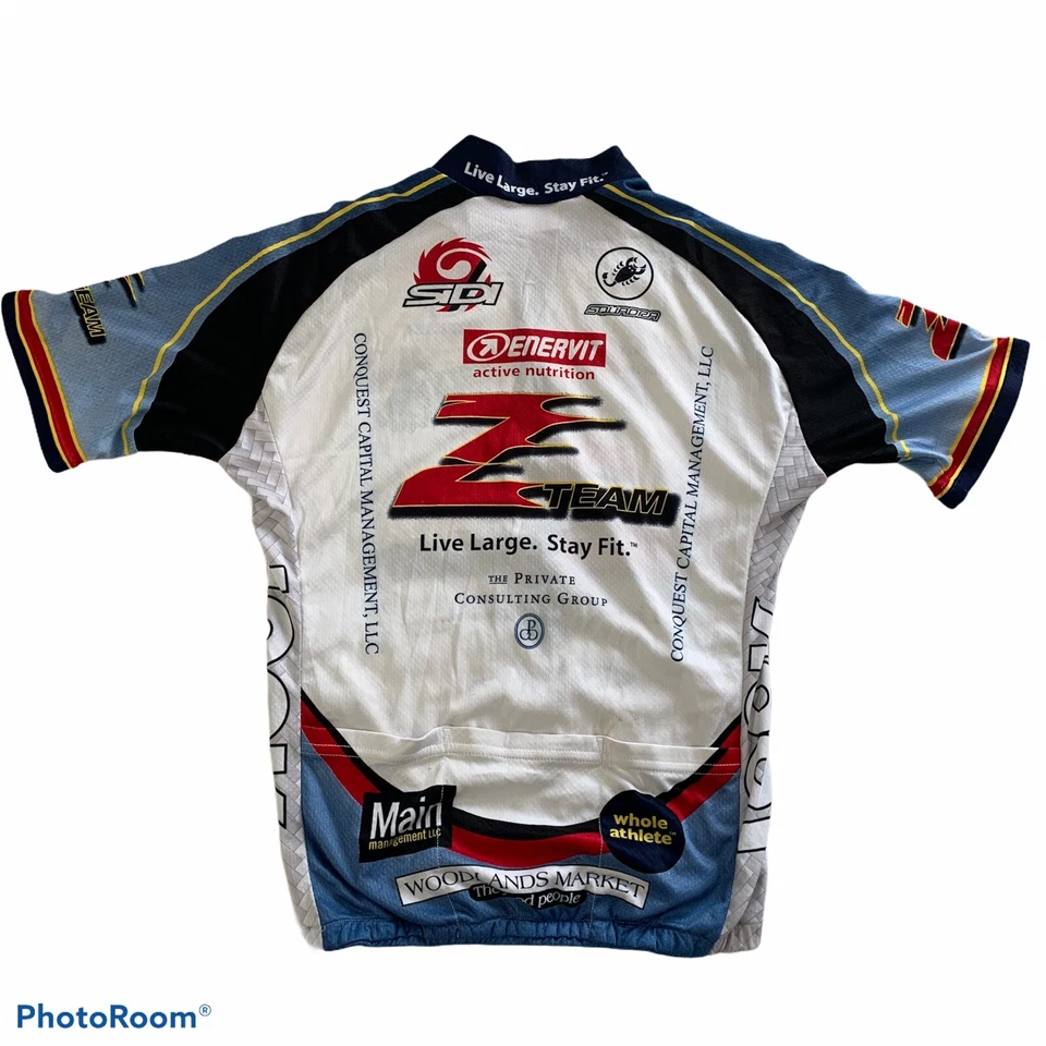 Camiseta deportiva manga Reglan Squadra Team Division talla grande ciclismo 3/4 cremallera EE. UU. Foto 2 de 4