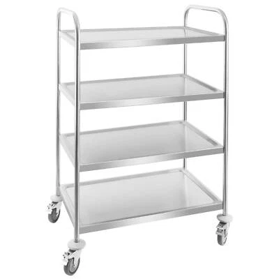 ROYAL CATERING Servierwagen Abräumwagen Transportwagen Rollwagen Küchenwagen Edelstahl 4 Borde