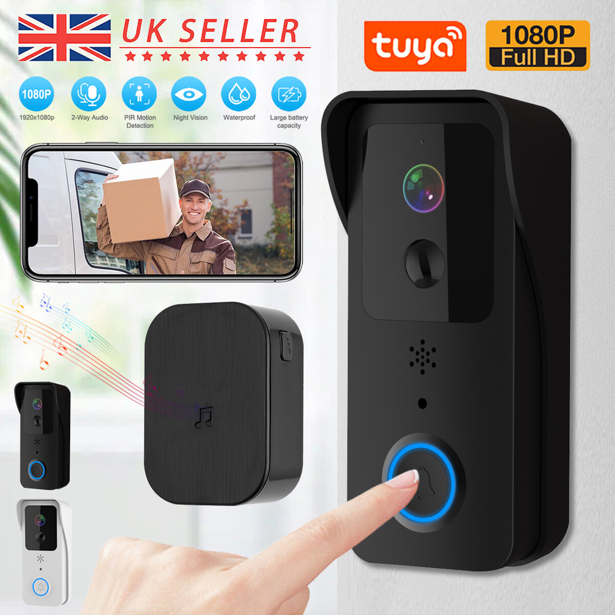 Tuya WiFi Smart Wireless Ring Doorbell Security Intercom Video