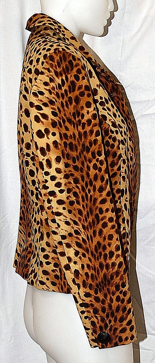New $149 JNY Jones New york Leopard Print Milan Jacket Blazer Coat