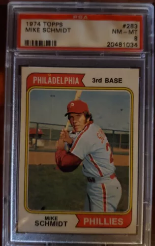 1974 Topps #283 Mike Schmidt PSA 8
