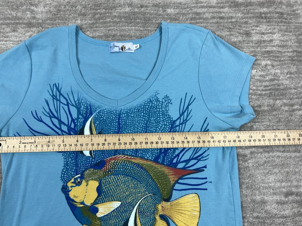 Vintage Guy Harvey Top Womens Extra Large Blue Shortsleeve Bluewater Made in USA - Image 4 of 4