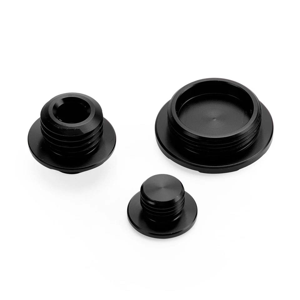 Kit de tapones de motor Billet negro para Honda CRF250R CRF250R CRF450R CRF450X 2002-2020 Foto 3 de 4