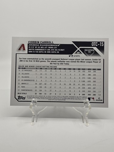 2023 Topps CORBIN CARROLL variazione immagine SSP Rookie oversize RC Diamondbacks - Foto 6 di 10