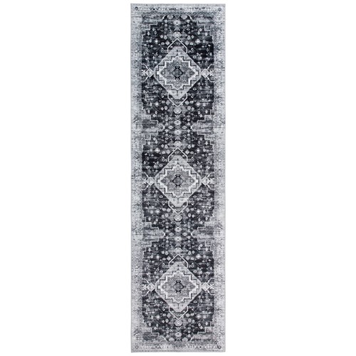 Beautiful Hallway Runner Rug Charcoal Grey Entry Way Carpet Washable 80x300cm - Picture 2 of 10