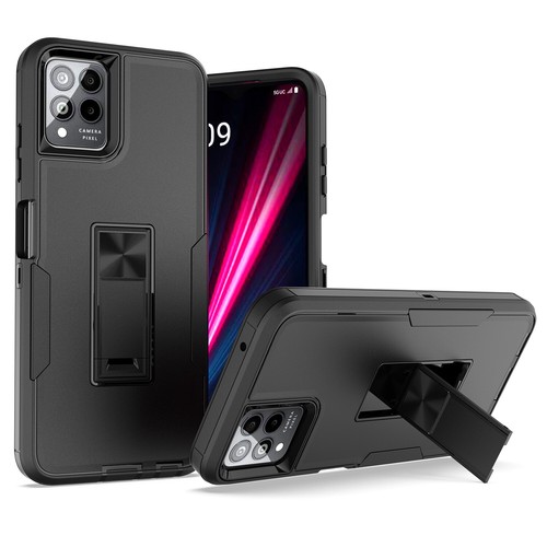 For T-Mobile Revvl 6X 6 Pro 5G Armor Stand Heavy Duty Case + Screen Protector - Picture 12 of 16