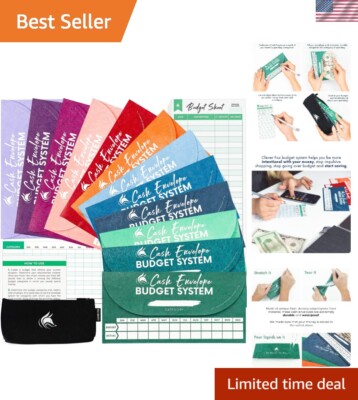 12 Pack Cash Budgeting Envelopes   Waterproof, Tear Resistant with Carry Pouch