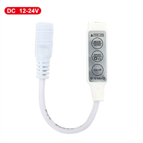 Mini dimmer controller 12 V-24 V 3 chiavi per luce a striscia flessibile LED RGB 5050 3528 - Foto 1 di 7