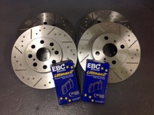 for Toyota MR2 Spyder 1.8 Grooved Performance Brake Discs & EBC UltiMAX Pads F+R
