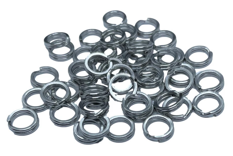 Forte Flat Argento Split Rings 4mm - Esca / Rig Per Pesca IN Mare Pesca / Craft - Immagine 2 di 3