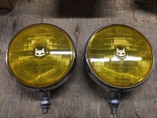 Marchal Yellow 900 Round Headlights - Vintage Pair