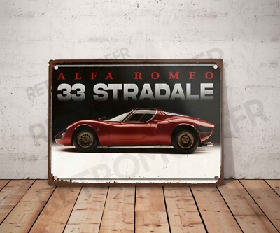Vintage Blechschild Alfa Romeo 33 Straße Schild Garage Dekoration Deko