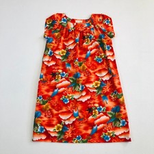 Vintage 1970s Hawaiian MuuMuu Dress Made in Hawaii Size 16 Silky Polyester EUC