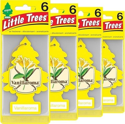Little Trees Hanging Car and Home Air Freshener, Vanillaroma Scent - Pack of 24