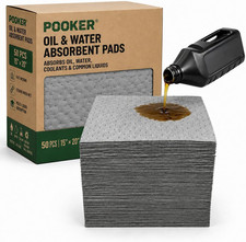 Oil Absorbent Pads 50 Pack, 15" X 20" Heavy Duty Oil Spill Absorbent Mats, Absor