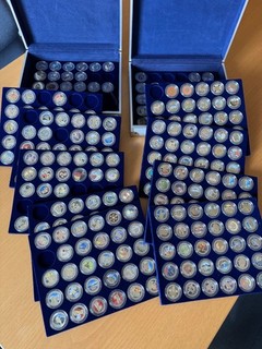 279x 2 Euro coloriert Sammlung mit Vatikan Monaco San Marino