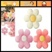 Vivid 16" Flower Pillows - 3 Pcs Daisy Cushions, Colorful Floral Decor