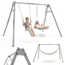 HyperMotion 3-in-1-Gartenschaukel mit Vogelnestschaukel Hängematte 310 cm 150 kg
