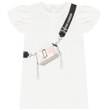 Marc Jacobs Younger Girls White Logo Bag Purse Dress White Size 6 Months NWT