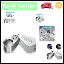 Multipurpose 40X Jewelers Loupe with UV Light - Portable 3.1oz Magnifying Tool