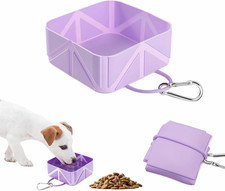 Portable Collapsible Silicone Dog Bowl, 12Oz Foldable Pet Travel Water  Food