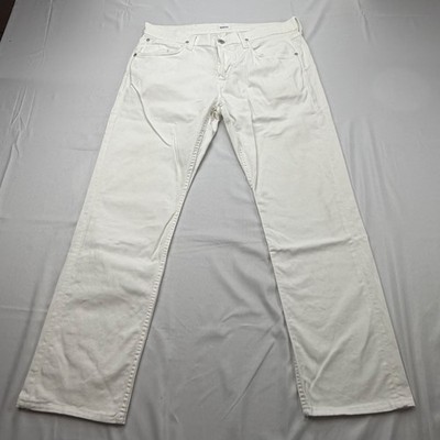 Hudson Byron Five Pocket Straight Jeans Mens 34 White Button Fly M255DLW